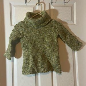 Jillian Nicole Wool Blend Kids Green Knit Pullover Turtle Knock Sweater Medium